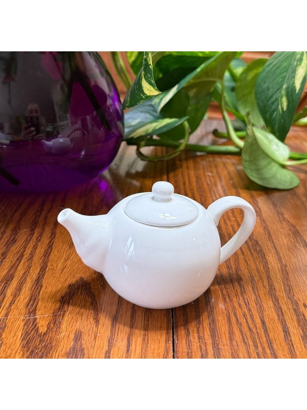 Tiny White Ceramic Teapot